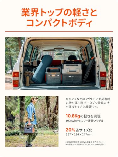 Jackery Solar Generator 1000 New 1070Wh ポータブル電源 100W ソーラーパネル 1枚 接続用5M延長コード 1本 3点セット 60分でフル充電 リン酸鉄 長寿命 バッテリー 定格出力1500W 瞬間最大3000W 家庭用 アウトドア用 防災 UPS機能 アプリ遠隔操作 純正弦波 AC100V 50Hz/60Hz対応