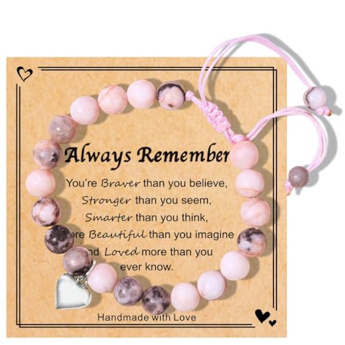 Chuchoter To My Daughter/Granddaughter/Niece Bracelet,Sweet Heart Natural Stone Beaded Bracelet For girl,Birthday Christmas Valentines Graduation Gifts for girl