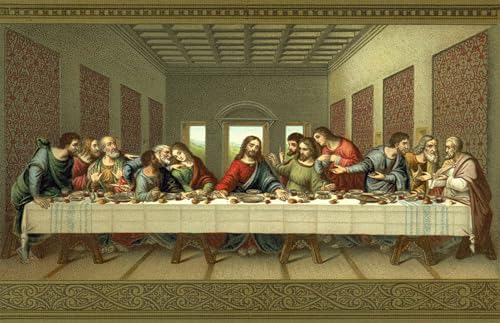 Cuadro de La Última Cena de Leonardo da Vinci, pintura al óleo moderna de 60x90cm para el hogar