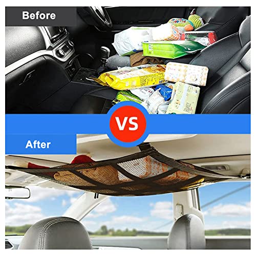 Henniu Atualizar o bolso da rede de carga do teto do carro fortalecer o suporte de carga e cair meno