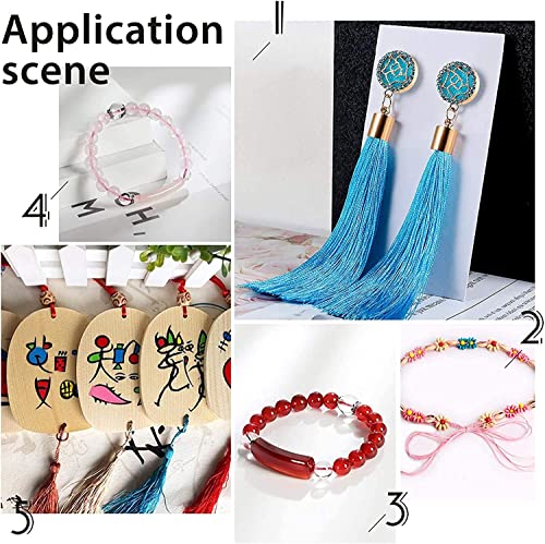 Cordón de nailon azul de 0,8 mm para hacer pulseras de abalorios y joyería 3