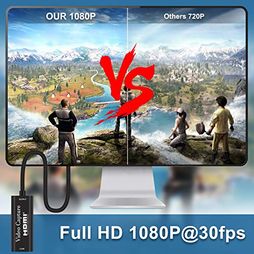 Audio Video Capture Card,HDMI to USB 3.0 HD 1080P Video Capture Adapter Directly to Computer for Gaming,Streaming,Teaching,Video Conference or Live Broadcasting, Supports PC,Phone,PS4,XBOX,Camcorder