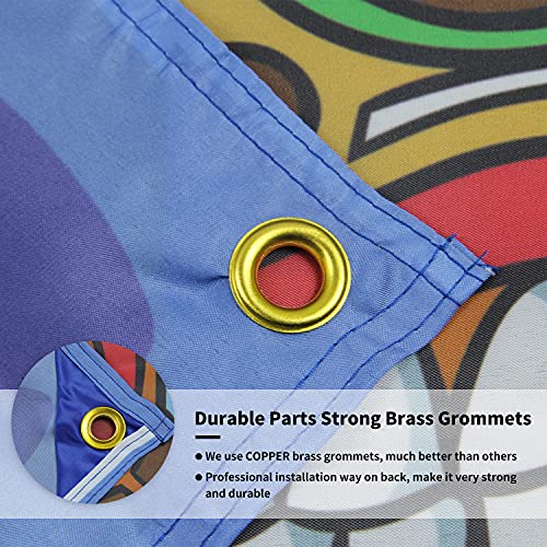 Tiki Bar Banner Decorations Happy Luau Party Flag 3X5 Feet Aloha Totem Hawaii Decor Sign Hawaiian Tropical Carnival Supplies Birthday Decorative Backdrop Hanging Polyester Poster Island Sea With Brass Grommets For House,Outdoor,Home,Yard,Wall,Door #TOP3