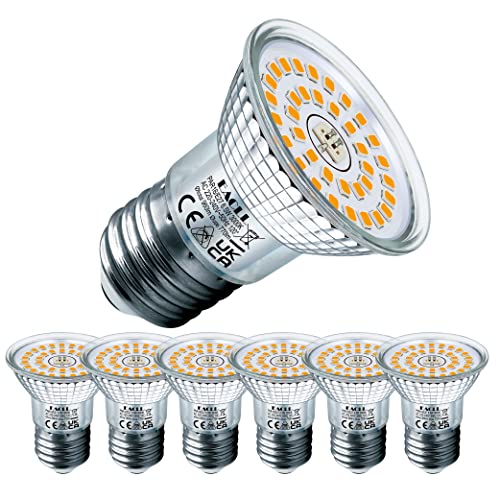 EACLL E27 LED 2700K Warmweiss 6W Leuchtmittel 595 Lumen Birnen kann Ersetzen 75W Halogen Glühbirnen. AC 230V Kein Strobe Energiesparlampe, Abstrahlwinkel 120 ° Strahler, R50 Reflektor Lampen, 6 Pack