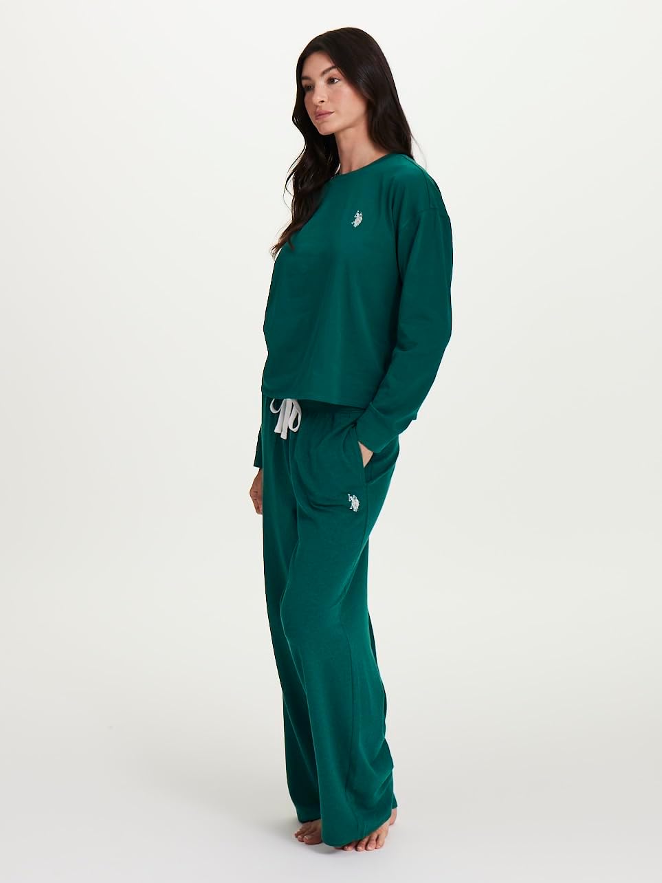 U.S. Polo Assn. Lounge Sets for Women, Tracksuit Sets for Women 2 Piece with Top and Wide Leg Sweatpants for Spring - Image 3