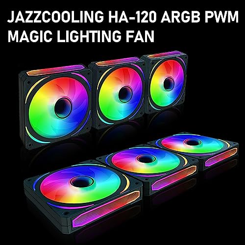 Rgb Fans 120Mm Pwm Fans 3 Pack Pc Argb Fans, Ha-120 Pc Pwm Rgb Fans With 12V 4Pin Pwm And 5V 3Pin Argb Plug, Infinity Mirror Argb Addressable Lighting - Low Noise Computer Fans For Pc Cooler And Case #TOP3