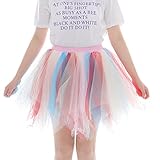 Women's 1950s Vintage Short Puffy Tutu Petticoat Multi-Colored Ballet Bubble Tulle Skirt (39 Colors) (14, Large/X-Large)
