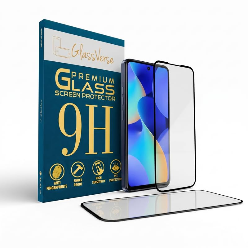 Image of GlassVerse PureView Tempered Glass for Tecno Spark 10 Pro | Crystal Clear, 9H Hardness Screen Protector, Edge to Edge, Case Friendly, Hassle-less Installation Kit Included. (Pack of 2)