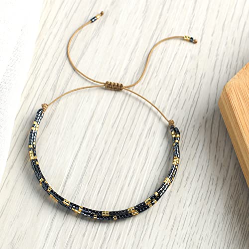 Image of KELITCH Adjustable Multi Strand Bracelets Colorful Miyuki Seed Beads Wrap Bracelets Bangle Women Jewelry