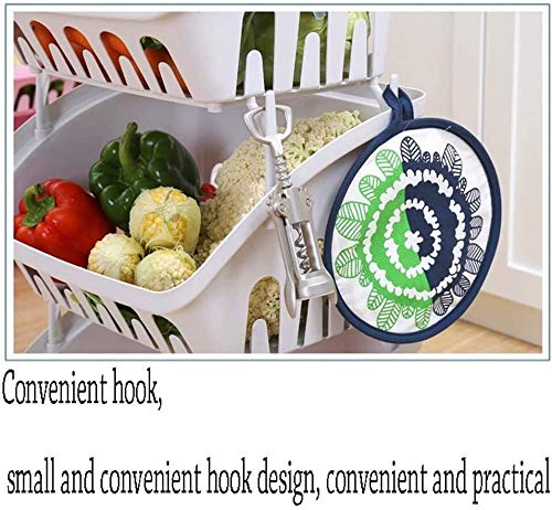 Cesta de verduras multi-capa con plato de plástico para ahorrar espacio 5