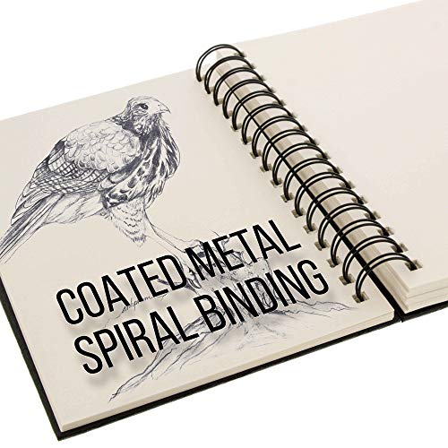 U.s. Art Supply 5.5" X 8.5" Premium Hardbound Sketch Book, Pack Of 2, 80 Sheets Each, 70 Lb (110Gsm) - Hardcover Spiral Bound Artist Field Sketch Pad, Acid-Free Drawing Paper - Kids, Adults, Students #TOP3
