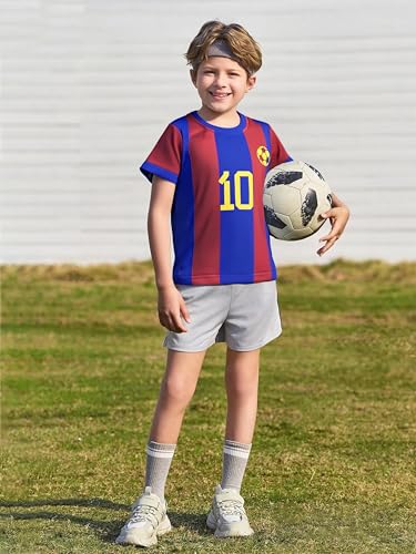 Image of Soccer Jersey Kids Boys Argentina Jersey Shirt Soccer Boys Tshirts Round Neck Short Sleeve Top