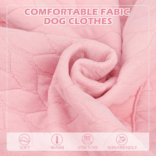 EXPAWLORER Textured Cable Knit Basic Dog Hoodie, Elevated Style Dog Sweater with Leash Hole and Pocket, Soft and Warm Pet Winter Coat, Cold Weather Clothes for Small Medium Large Dogs Cats,Pink XL - Image 4