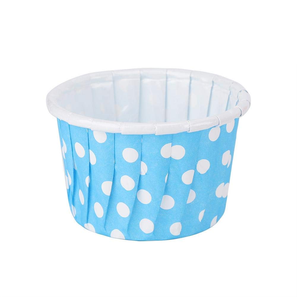 Fdit1 50PCS Mini Cupcake Liners Paper Round Cake Baking Cups Muffin Cases Home Party Wedding Baking Cups/Cupcake Liners/Muffins Cup storage Container(Blue)