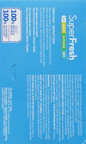 Snuggle Folhas de secador de amaciante de tecido SuperFresh Plus com tecnologia de controle estático