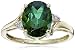 10k Yellow Gold Created Emerald and Diamond Oval Ring, Size 7