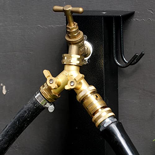 Yelun Garden Hose Splitter, 2 Way Connector Heavy Duty Brass,Garden Faucet,Splitter For Outdoor Faucet,Hose Y Splitter, Hose Bib Splitter, Adapter With Comfortable Grip Shut Off Valves 1Pcs #TOP5