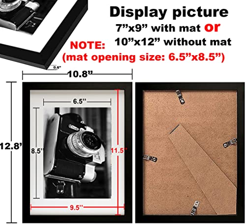 Luofu 10X12 Picture Frames Set Of 2,Black Picture Frame 10X12,Display Pictures 7X9 With Mat Or 10X12 Without Mat,Multi Photo Frames Collage For Wall Art Decorative Or Tabletop Display #TOP2