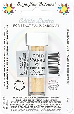 Sugarflair Silver Sparkle Edible Lustre Dust, Add a Lustrous Shine to Cakes or Decorations. Brush On or Add Rejuvenator to Create Eye-Catching Edible Paint, Gives Shine to Your Bakes - 2g