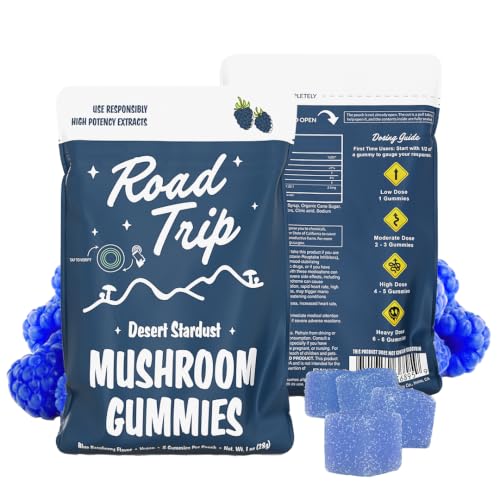 Road Trip Mushroom Gummies- Desert Stardust- Nootropic- Mushroom- Blue Rasppberry
