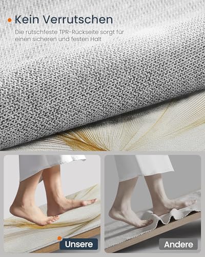 Tapis lignes dorées doux lavable en machine 90x150 cm pour bureau moderne - 6