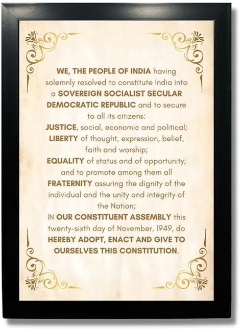 SK Preamble of Indian Constitution Wall Art Inspirational Photo frame ...