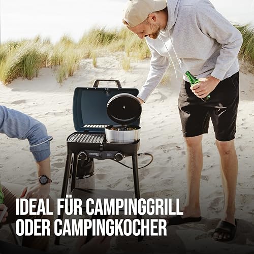 Enders® Mobiler Camping-Backofen VAMO™, für Backen, Garen und Kochen, kompatibel mit Kochern, Grills oder Herdplatten - außer Induktion, Fassungsvermögen ca. 2,3 Liter, integriertes Thermometer #6866