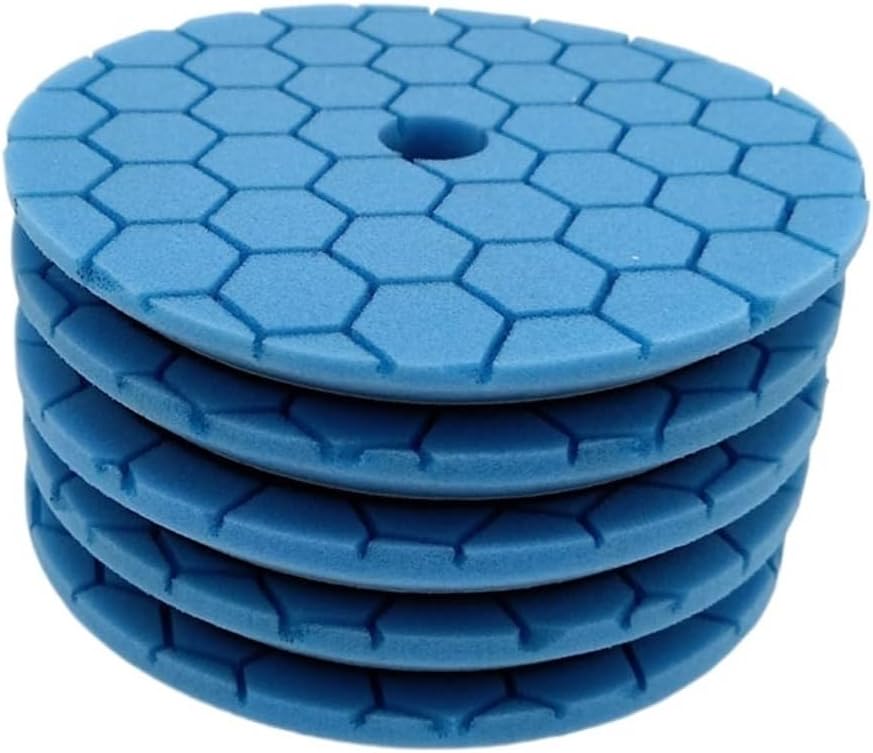 Car Beauty HUTU Car Polishing Pad Set Professional Car Polishing Product Car 5 Inch Car Sponge Buffing Waxing Pad Car Polishier Lightweight(Blue x 5PCS)