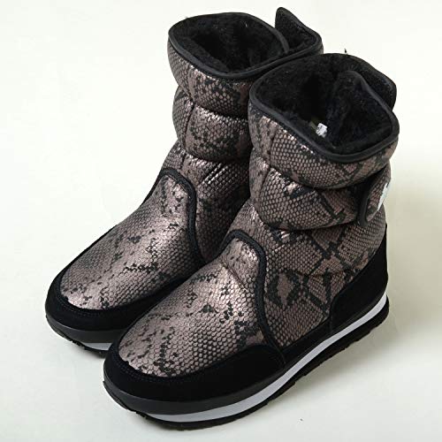ラバーダック BOOT ブーツ ブラウン ヘビ柄 レディース 24.5cm,-