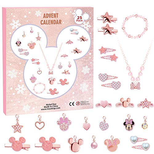 Calendario dell'Avvento 2025, conto alla rovescia di Natale, calendario dei cartoni animati, animazione per ragazze, bambini, accessori fai da te, accessori per capelli, anello per capelli, calendario