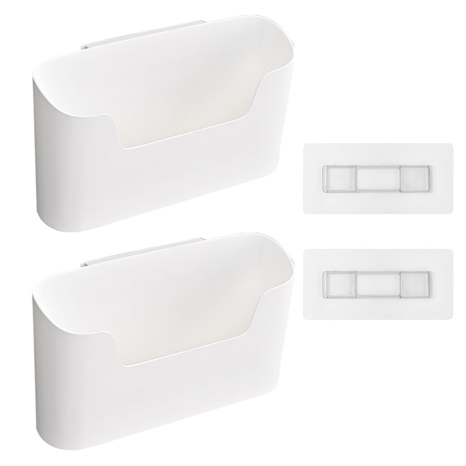 2 Organizzatori Per Porta Armadio Adesivi - Scorrevole Per Frigorifero O Bagno | Bianco In Plastica - Foto 10