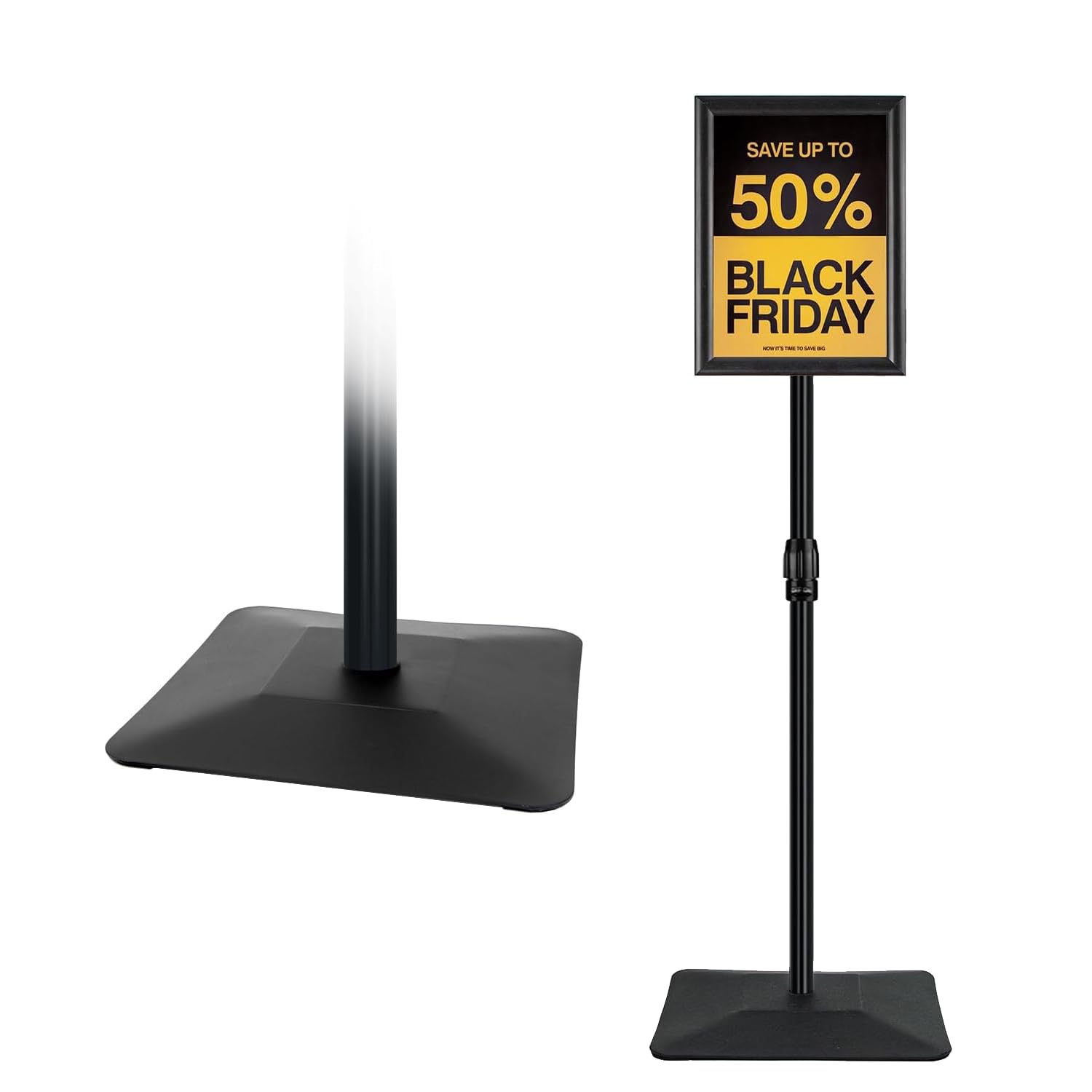 Golemas Adjustable Sign Stand for Display, with Upgraded Iron Base, Pedestal Floor Signage Stand Holder for Outdoor or Indoor Advertising (8.5 x 11,