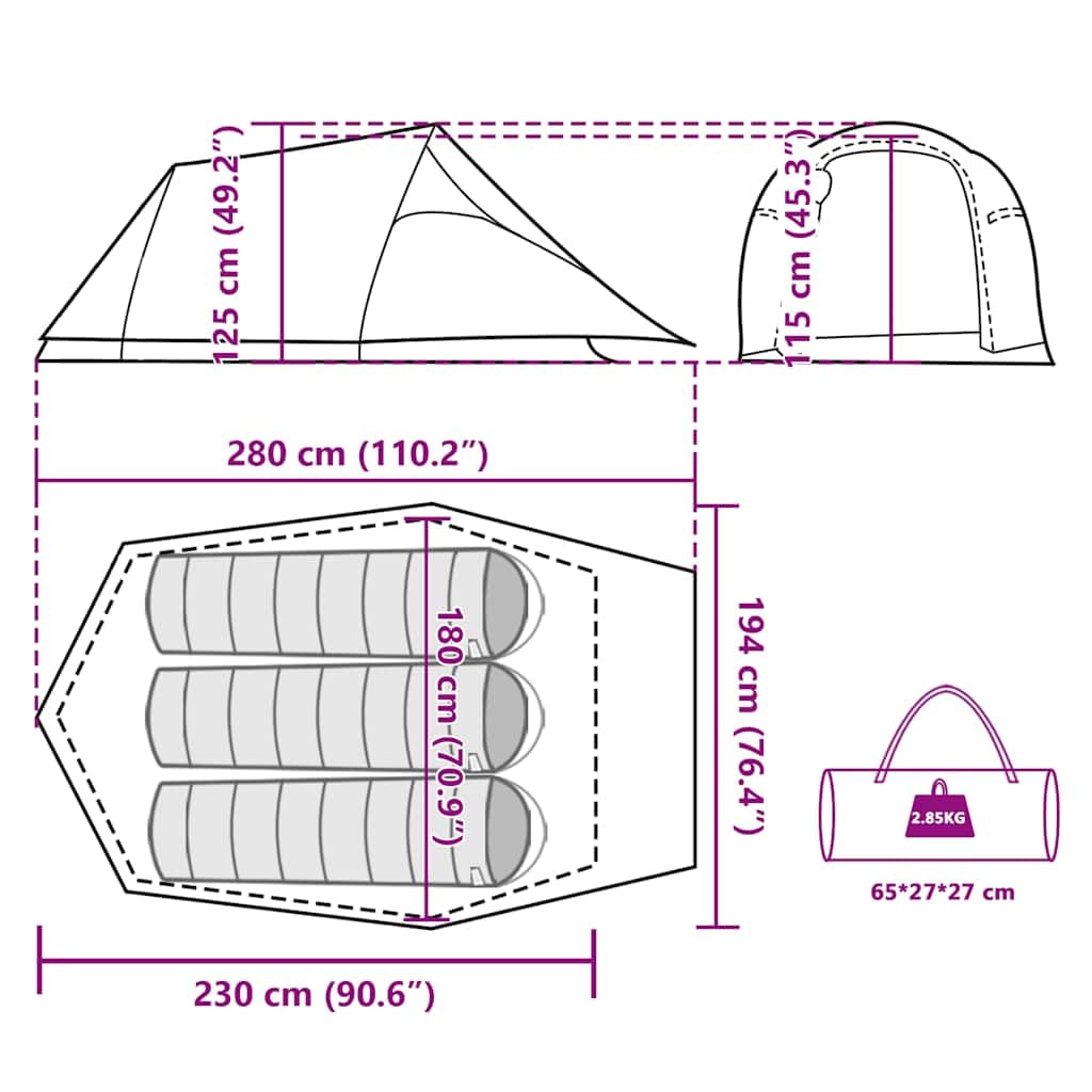 Tente tunnel pour personnes vert olive imperméable avec auvent amovible, ventilation, moustiquaire, tente de camping pour l'extérieur, festival, randonnée, avec poteaux et bac de sol
