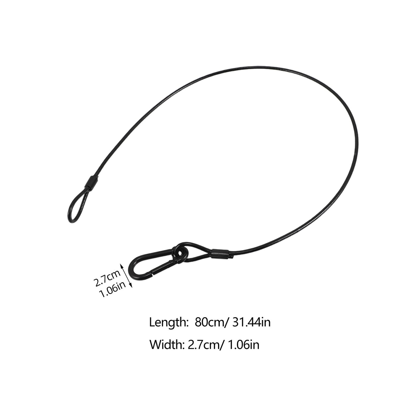 Kisangel Cavo Di Sicurezza in Acciaio 4mm x 800mm Nero Per Luci Da Palcoscenico, Set Da 10 Pezzi Capacità Carico 50 Kg, Accessori Per Illuminazione Scenica Affidabili e Resistenti