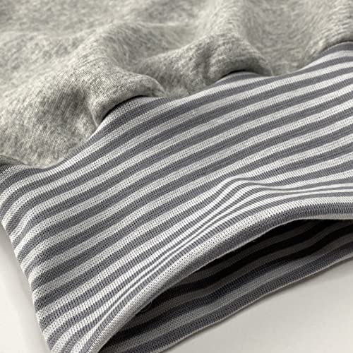 Lilakind Baby slaapzak trappelzak puckzak herfst/winter jersey fleece gemêleerd strepen - Made in Berlin, grijs, 60 cm - Afbeelding 6