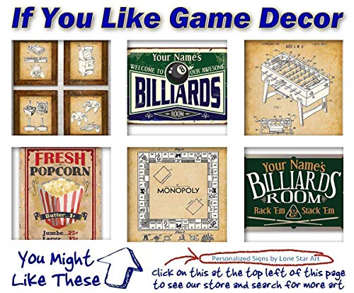 Personalized Billiards Room Sign - Great Pool Room And Game Room Sign, Modern Pool Table Home Decor And Custom Name Gift For Billiard Players, 8X12 Or 12X8 Use Indoor Or Outdoor Metal Sign #TOP1