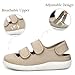 Imagen de Hsyooes Zapatillas Diabéticos Mujer Sandalias de rehabilitación Hombre Extra Anchas Zapatos Pies Hinchados Ajustables Zapatos Ortopédica Marrón EU37