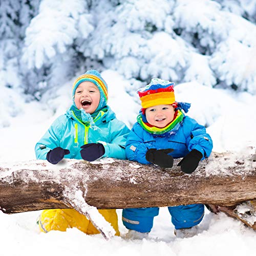 Image of Baby Toddler Winter Mittens For Boy Girl Kids Warm Gloves Easy-On Sherpa Fleece Lined Snow Gloves 2 Pairs