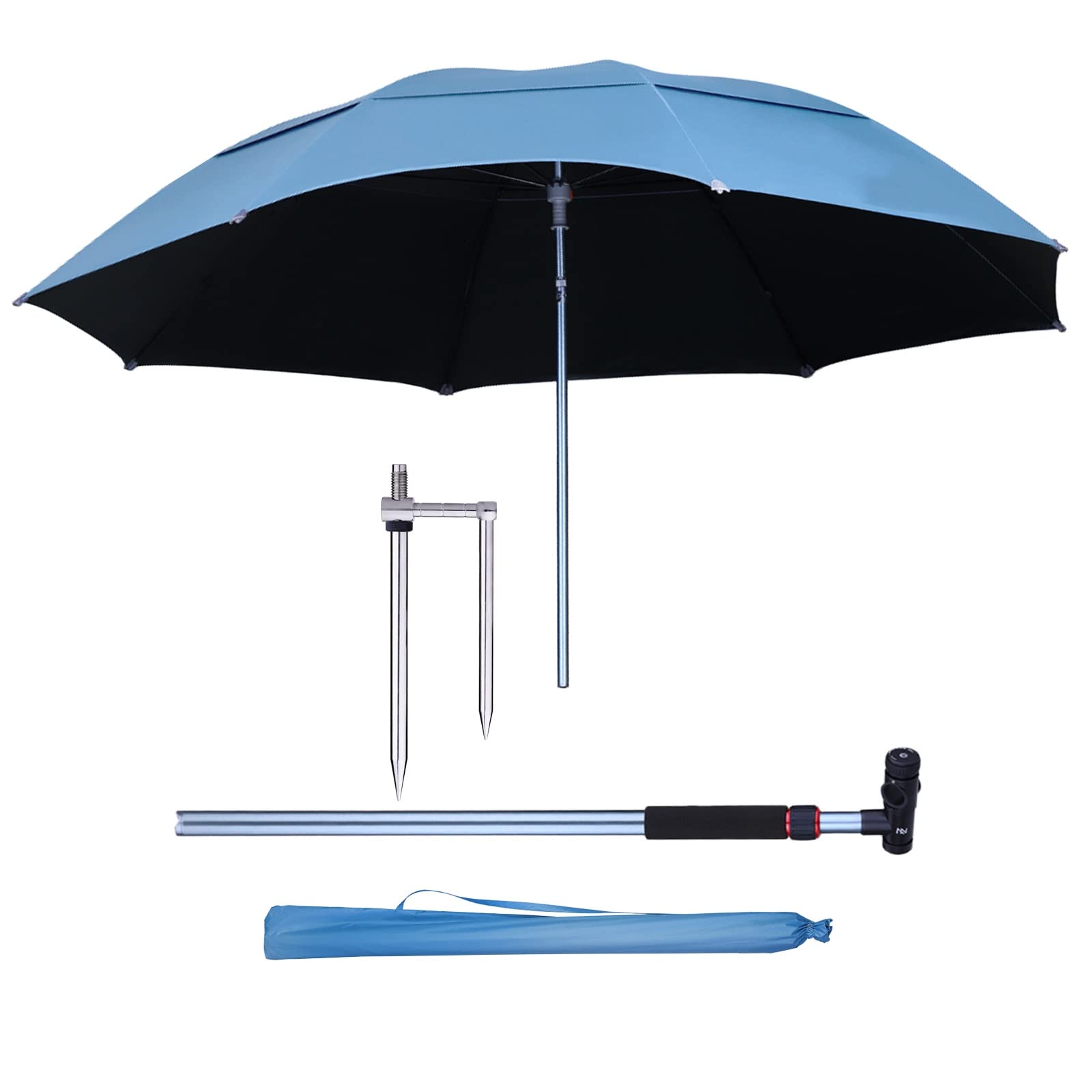 WX-7WXFC Sombrilla De Pesca,Azul/Azul Lago,Sombrilla Jardin Exterior,para Patio,Jardin, Piscina Y Playa Sombrilla para Silla De PlayaFácil De Guardar Y Transportar,Sombrilla De Manivela