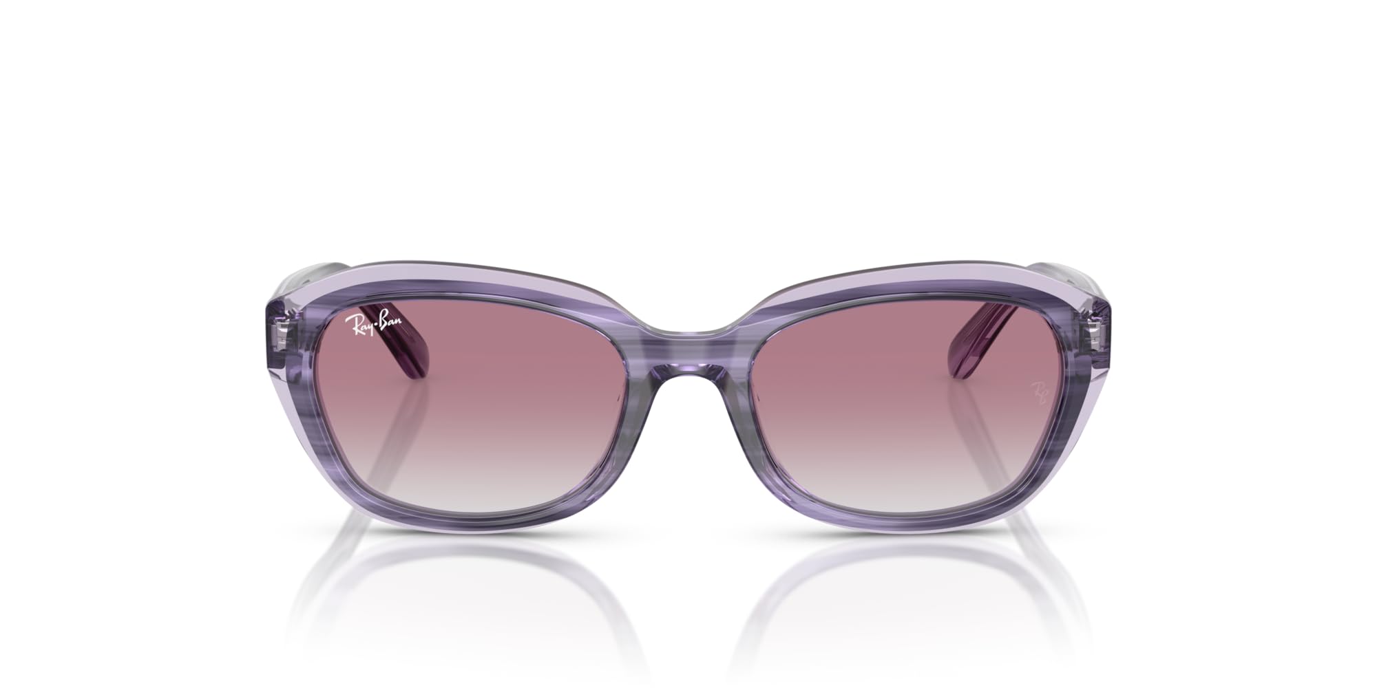 Ray-Ban Okulary przeciwsłoneczne unisex dziecięce Rj9081s, Fioletowy w paski na przezroczystym/szarym gradientowym fioletowym, 48 mm