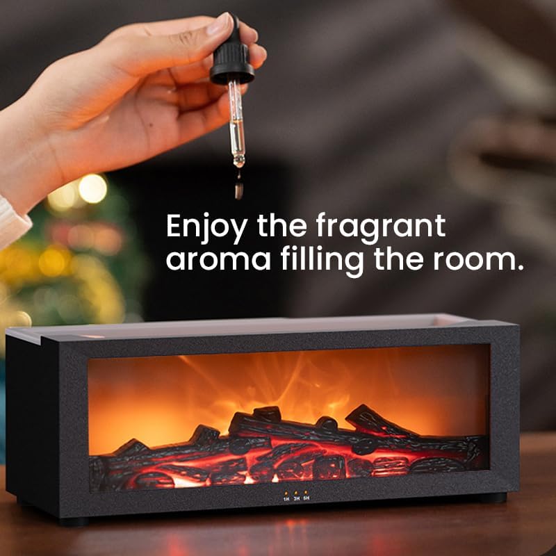Miniatura 4 de Difusor de aroma de aceite de llama para chimenea 2025 actualizado, 7 luces que cambian de color, difusor de aire de aromaterapia, humidificador de