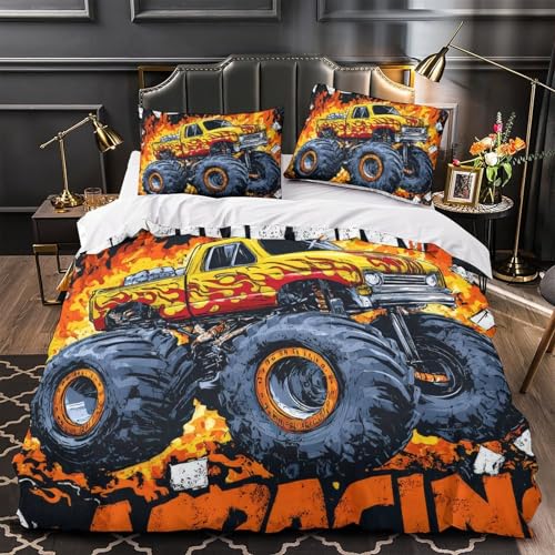 Housse de couette 200x200 camion monstre fermeture eclair - 3