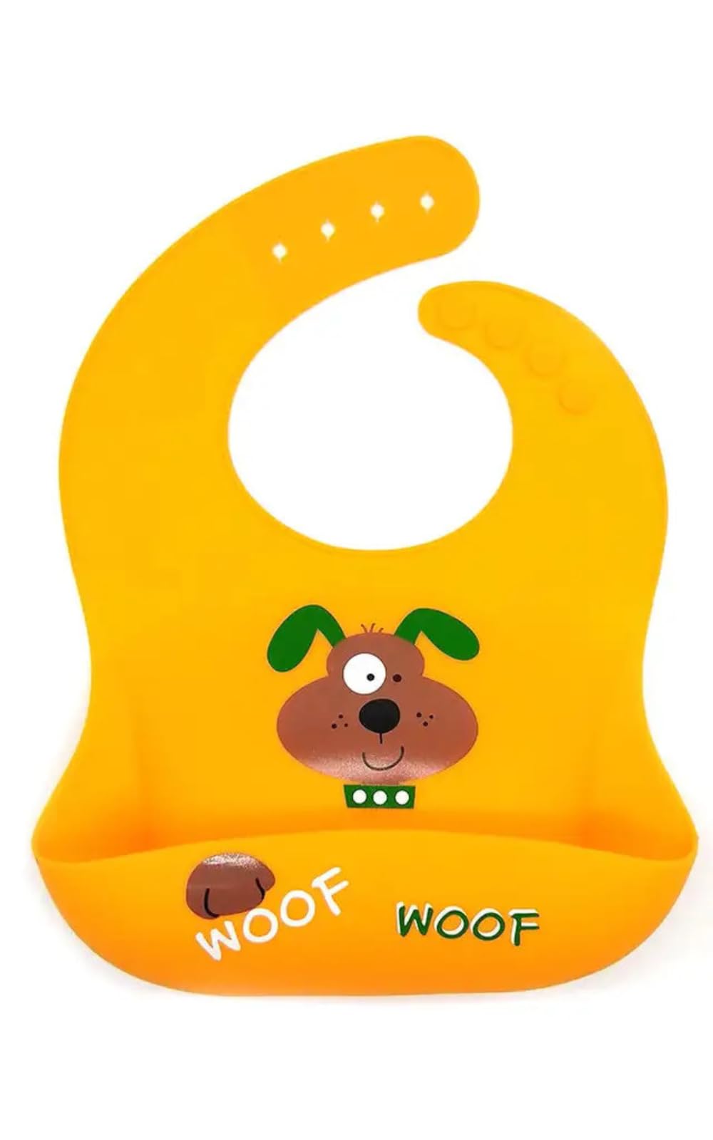 DeDua Baby Feeding Bib - Stylish Soft Silicone Bib for Babies & Toddlers, Adjustable, Ultra-Thin, Waterproof, Lightweight, Easy-to-Clean, Non Messy, Attractive Design in Vibrant Orange - (6-72 Months)