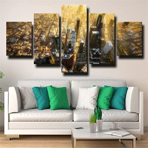 Décoration Murale Tableau sur Toile 5 Pièces Ville et Architecture HD
