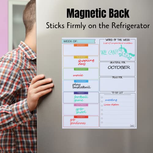 Mr. Pen- Magnetic Dry Erase Weekly Calendar For Fridge, 14.7 X 11.8", Weekly Dry Erase Board, Weekly Whiteboard, Magnetic Weekly Calendar For Fridge, Weekly Planner White Board. #TOP4