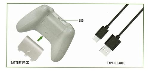 Bateria Recarregável Compatível Com Controle X-Series Kit C/Bateria 1200 mAh + Cabo USB-C (BRANCO)