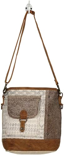 Miniatura 4 de Myra Bag Canvas Mexican Bag - Fabric Boho Purses for Women with Genuine Leather Detailing and Chic Southwestern Design