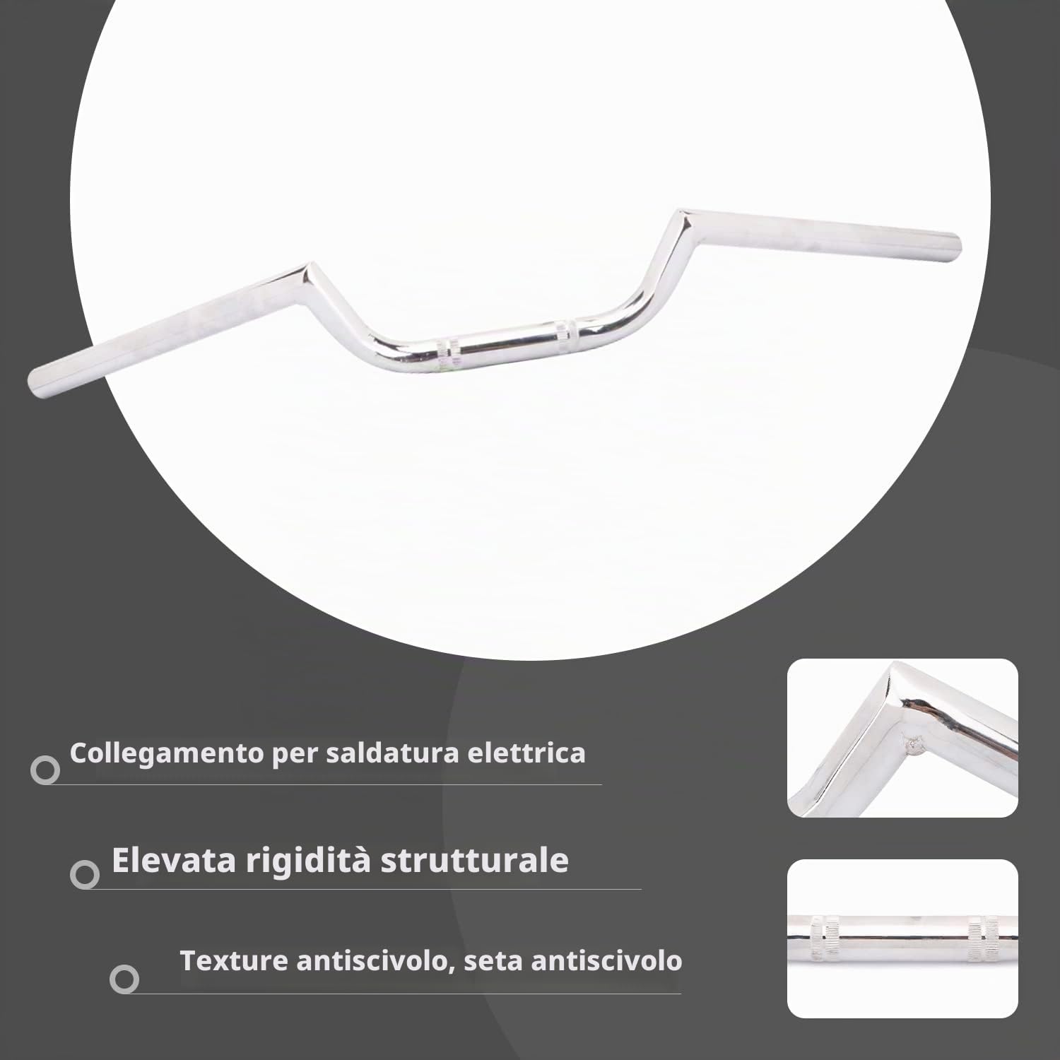 AnXin, manubrio per moto, 22 mm, stile Cafe Racer, Ace Clubman, universale, per applicazioni su custom e bobber