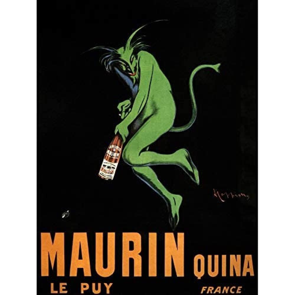 Wee Blue Coo Advert Maurin Le Puy Quina Alcohol Cappiello France Large Art Print Poster Wall Decor 18x24 inch