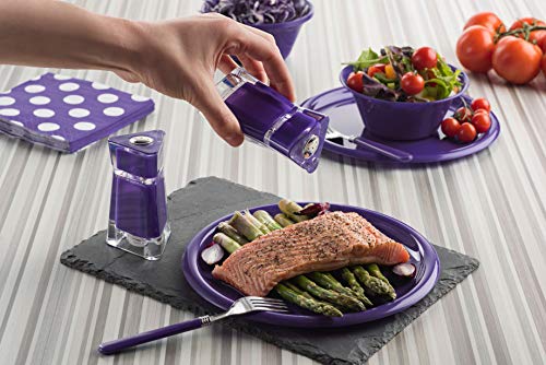 MITBAK Acrylic purple Salt and Pepper Shakers (2 Piece Set) | Elegant Salt and Pepper Dispensers with Perfectly Sized Holes for Evening Seasoning | Stylish Kitchen Accessories Utensils - Thumbnail 2